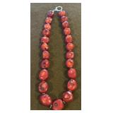 18in Vintage Chunky Red Coral Necklace
