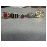 Sterling Size 9 Ring Lot of 5