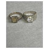 Sterling Size 9.5 Ring Lot of 2