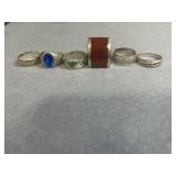 Sterling Size 10 Ring Lot of 6