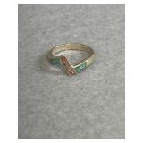 Sterling Size 6.5 Southwestern Style Turquoise