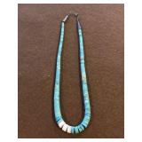 17in Graduated Turquoise Heishi Necklace
