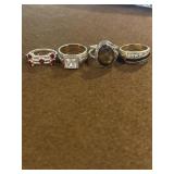 Sterling Size 10 Ring Lot of 4