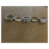 Sterling Size 10 Ring Lot of 5