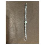 Sterling 7in Beaded Pearl Bracelet