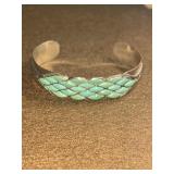 Native American Turquoise Channel Inlay Bracelet