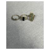 Sterling Size 8 Ring Lot of 3