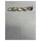 Sterling Size 8 Ring Lot of 5