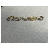 Sterling Size 8 Ring Lot of 5