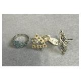 Sterling Size 6.5 Ring Lot of 3