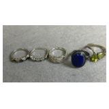 Sterling Size 7 Ring Lot of 5
