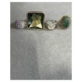 Sterling Size 7 Ring Lot of 4