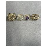 Sterling Size 7 & 8 Ring Lot of 4