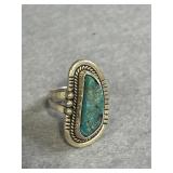 Sterling 5.5 Vertical Turquoise Ring