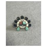 Sterling Size 6 Zuni Turquoise Ring