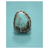 Size 8 Cabochon Turquoise 925 Ring
