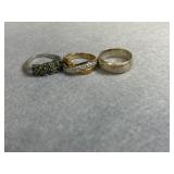 Sterling Size 7.5 Ring Lot of 3