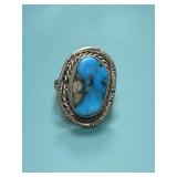 Size 8 Large Turquoise Stone Ring