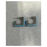 Sterling Geometric Turquoise Earrings
