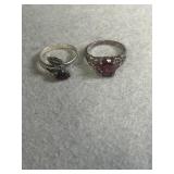 Size 9 Sterling Ring Lot of 2