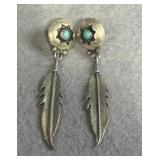 925 Navajo Feather Earrings