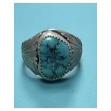 Size 10.5 925 Dark Matrix Turquoise Ring