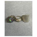 Sterling Size 9 Ring Lot of 3