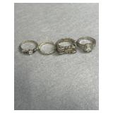 Sterling Size 9 Ring Lot of 4