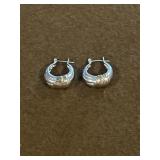 Sterling Antique Vintage Hoop Earrings