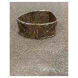 Sterling Filigree Hinged Bangle Bracelet