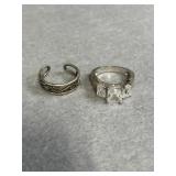 Sterling Size 5 Ring Lot of 2