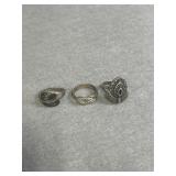 Sterling Size 5.5 Ring Lot of 3