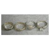 Sterling Size 7 Ring Lot of 4