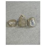 Sterling Size 7 Ring Lot of 3