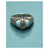 925 Size 5.5 Premier Designs Turquoise Dome Ring