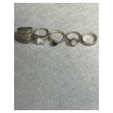 Sterling Size 7 Ring Lot of 5