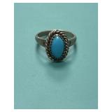 Size 5.5 925 Southwest Style Turquoise Cabochon
