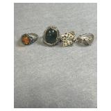 Sterling Size 7 Ring Lot of 4