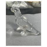 Baccarat Clear Crystal Parrot Figurine 3in