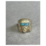 Sterling Silver Size 10 Native American Chief