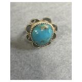 Sterling Size 5 Navajo Turquoise Ring