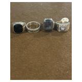 Size 11 Sterling Ring Lot of 4