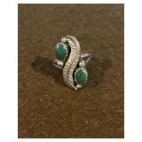 Sterling Size 4.5 Navajo Turquoise Stone Ring