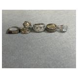 Sterling Size 6 Ring Lot of 5