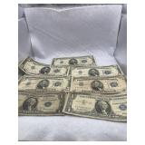 Lot of 7 $1 & $5 Silver Certificates