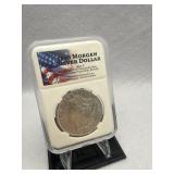 1890 P Morgan Sliver Dollar graded by Gallery 63