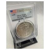 2008 Silver Eagle PCGS MS69 Dollar Fine Silver