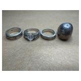 Sterling size 10 lot of 4 rings