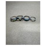 Sterling size 6.5 lot of 4 rings