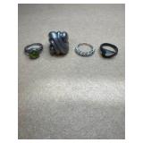 Sterling size 8 lot of 4 rings